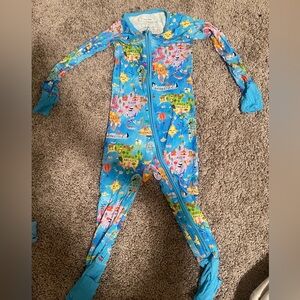 Little Sleepies Colorful World Map Kids One Piece pajamas